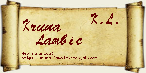 Kruna Lambić vizit kartica
